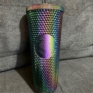 Starbucks 2023 Iridescent Oil Slick Bling Cold Cup 24oz Venti Tumbler